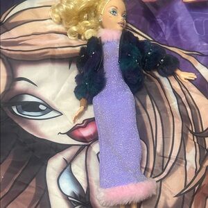 Stylish Doll in Glittery Lavender Dress